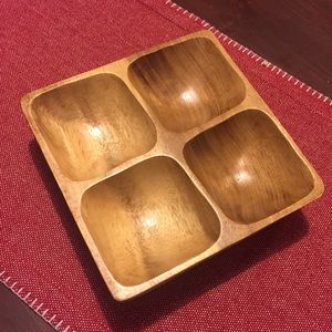 ❤️ 8 Inch Square Carved Wood Serving Piece
